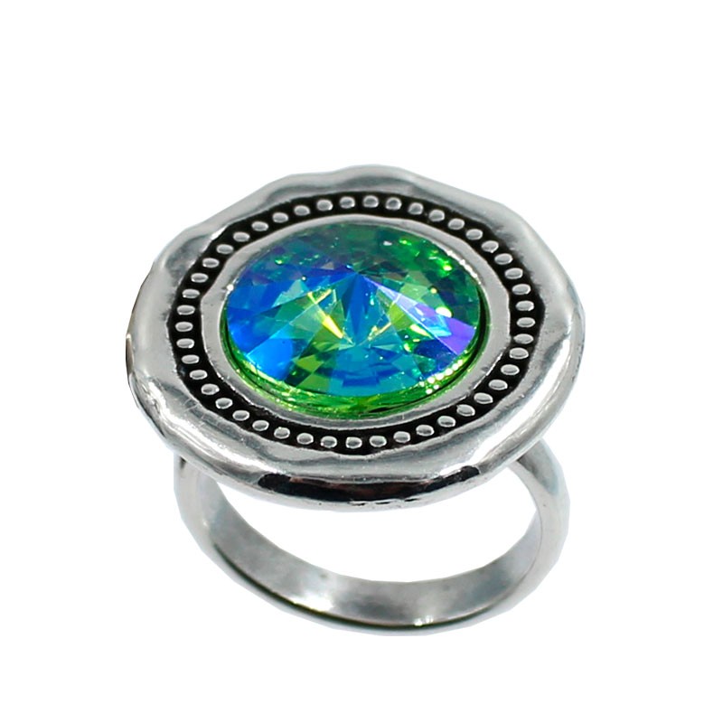 Anillo Redondo Punteado con Rivoli de LA LOCURA DE MARNIE