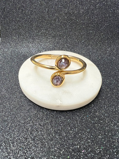Cuff dos piedras Oro La Locura de Marnie