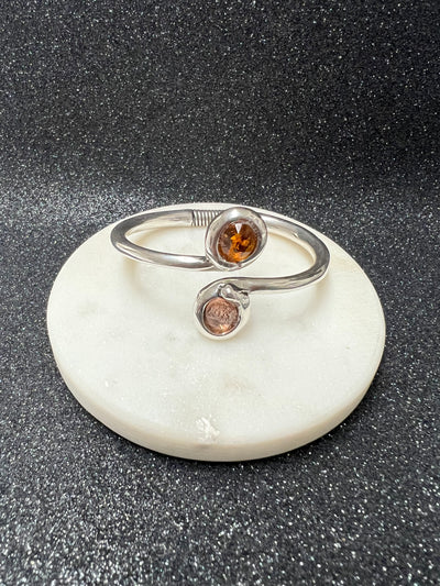 Cuff dos piedras Mix Plata y Oro La Locura de Marnie