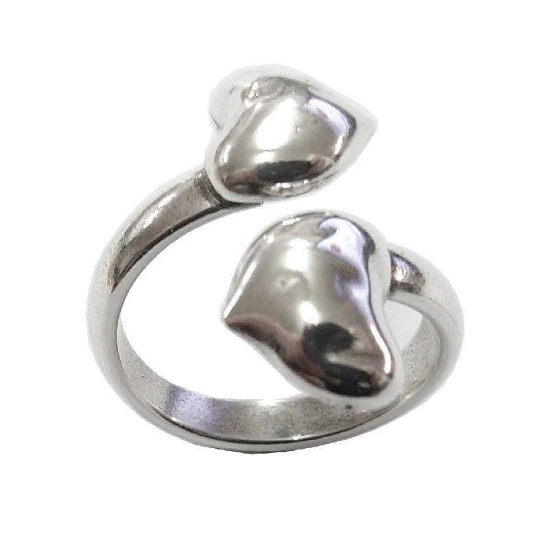 Anillo Abierto con dos Corazones LA LOCURA DE MARNIE