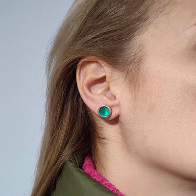 Pendientes con Cristal Espejado en Colores de " LA LOCURA DE MARNIE "