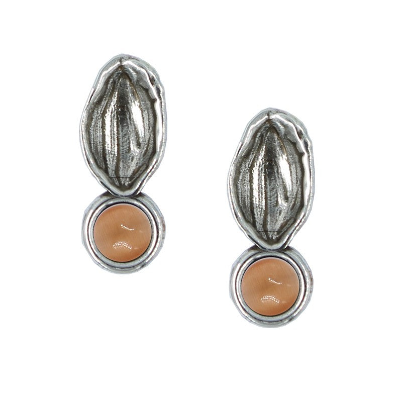Aretes de Concha Marina con Cristal  de " LA LOCURA DE MARNIE "