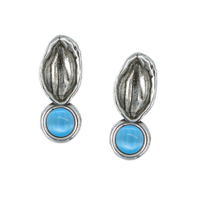 Aretes de Concha Marina con Cristal  de " LA LOCURA DE MARNIE "