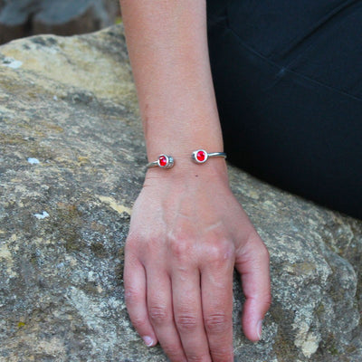 Pulsera abierta Plata en Swarovski " LA LOCURA DE MARNIE "