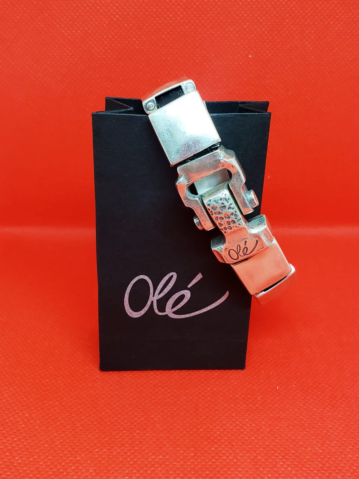Pulsera Bloques Plata Olé